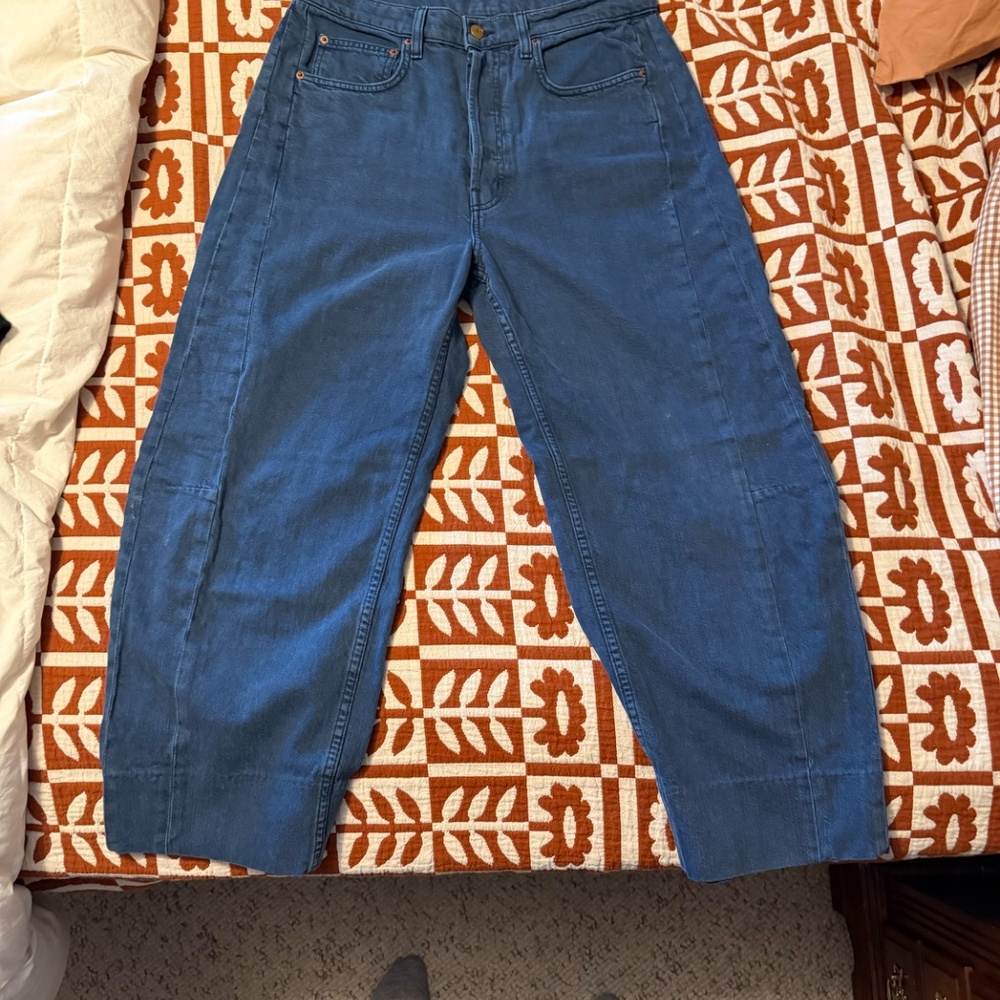 B Sides Lasso Slouchy Wide-Leg Jeans-BLUE BELL OVERDYE-Size 30 - Picture 3 of 7